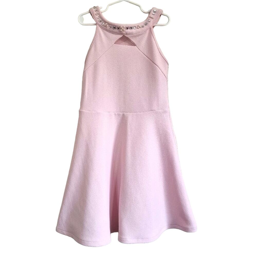 Children's Place Light Pink Jeweled Neckline Sleeveless Dress Size 7/8 - Picture 1 of 4